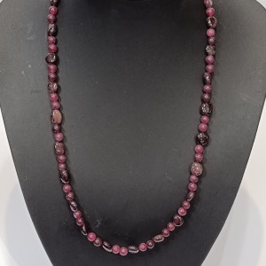 ogrlica od rubina i granata ručni rad energetski nakit ljubavi i zaštite