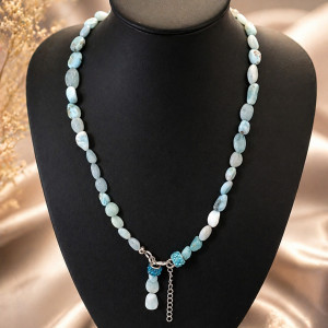 Ogrlica od larimara – kamen mira, komunikacije i unutarnje ravnoteže. Nježan i elegantan nakit s dubokim značenjem.